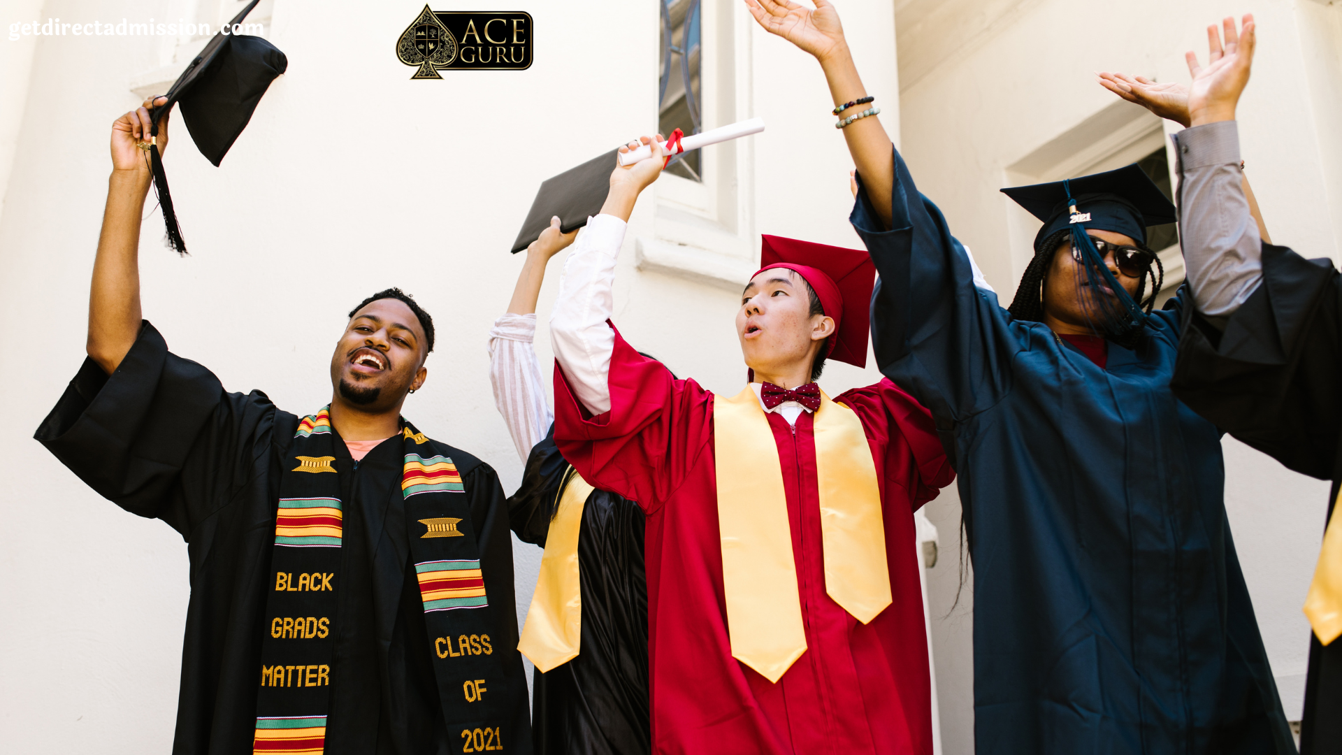 a group of people in graduation gowns and caps