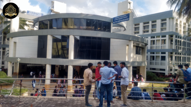 a group of people standing outside a building